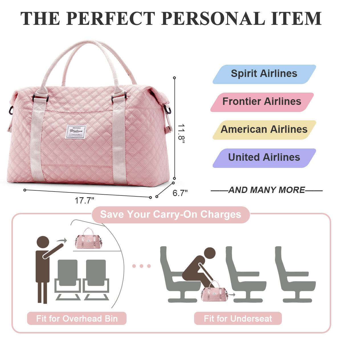 HYC00 Grid Travel Duffel Bag,Carry-on Overnight Weekender Bags for Women,Sports Tote Gym Bag with Wet Pocket