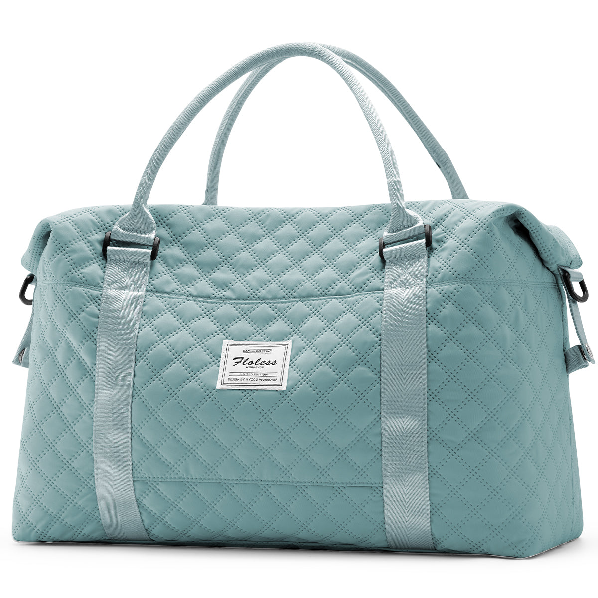 HYC00 Grid Travel Duffel Bag,Carry-on Overnight Weekender Bags for Women,Sports Tote Gym Bag with Wet Pocket