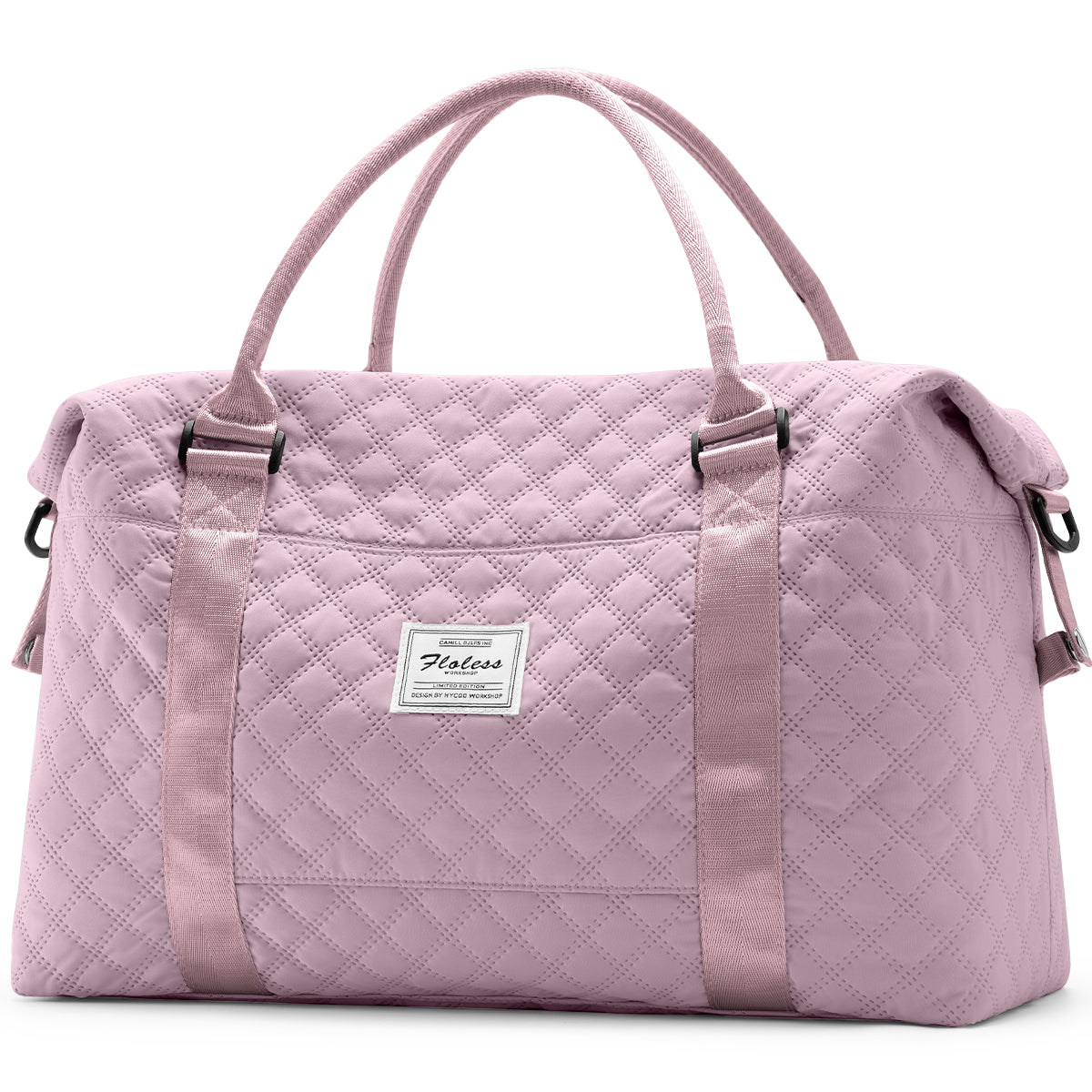 HYC00 Grid Travel Duffel Bag,Carry-on Overnight Weekender Bags for Women,Sports Tote Gym Bag with Wet Pocket
